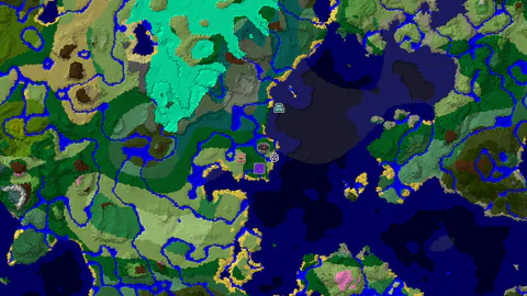Survival Island with a Village Nearby