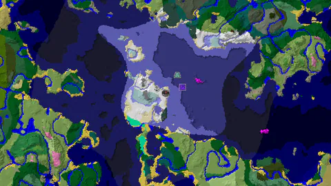 Ice Spikes Island with Ocean Monument
