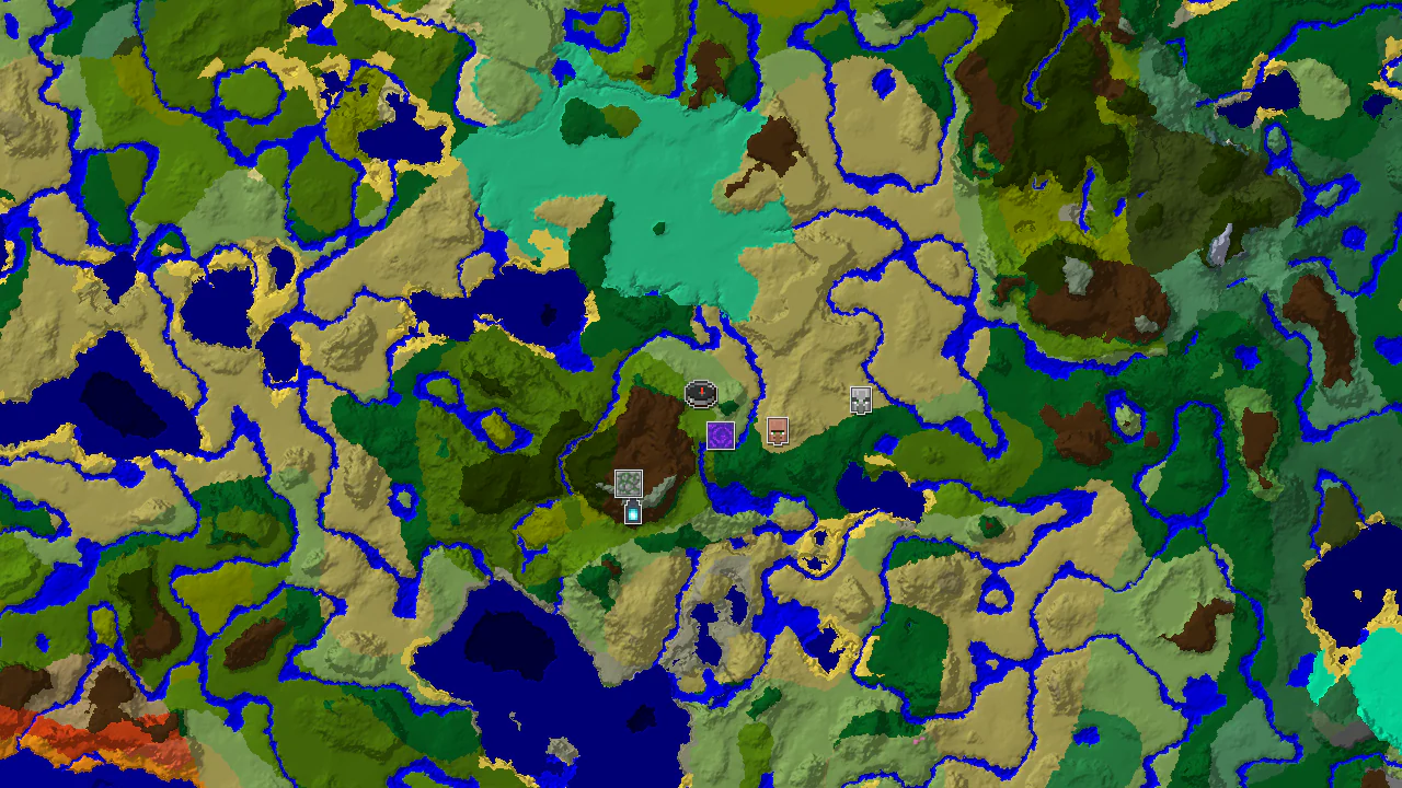 A 2D biome map centered on spawn, showing Sparse Jungle, Savanna, and Mangrove Swamps, with markers for a nearby Ancient City, Jungle Temple, and Ruined Portal.