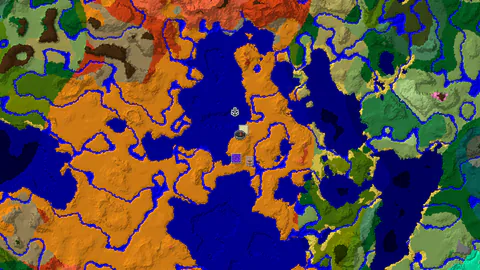 River Village on the Edge of a Desert and Warm Ocean