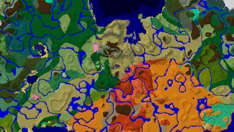 Savanna Spawn Beside a Stony Peaks Range and an Ancient City