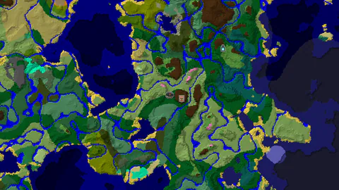 Crater Valley with a Village and Cherry Blossom Grove
