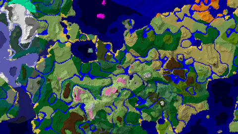 River Village on the Plains with a Birch Forest Start