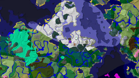 Snowy Village in the Plains with a Frozen Ocean Coast