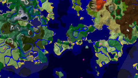 Large Birch Forest Island with Distant Ocean Monument