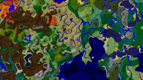Stony Peaks Mountain Base with Ancient City and Outpost