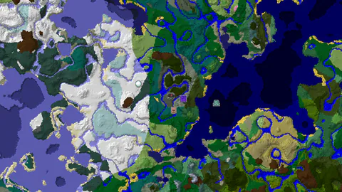 Double Village in Taiga and Snowy Plains