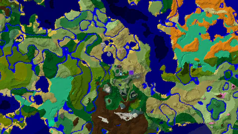 Stony Peaks Spawn Above an Ancient City and Savanna Village
