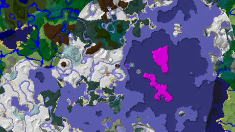 Frozen Ocean Monument Seed with a Snowy Plains Village