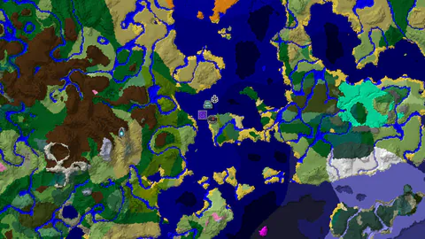 Large Survival Island with Coastal Ruins