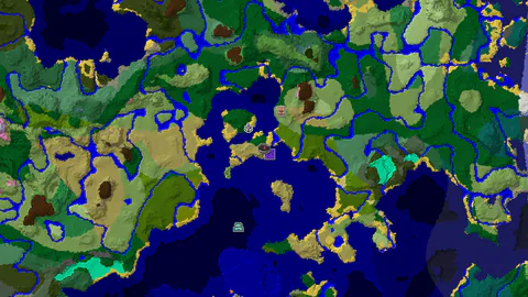 Forest and Savanna Survival Island with Nearby Village